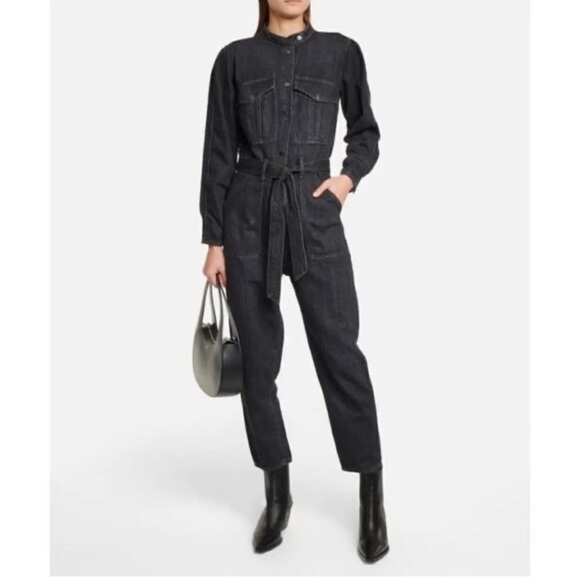 Veronica Beard Pants - $498 Veronica Beard Washed Onyx Annie Denim Cargo Jumpsuit Size large